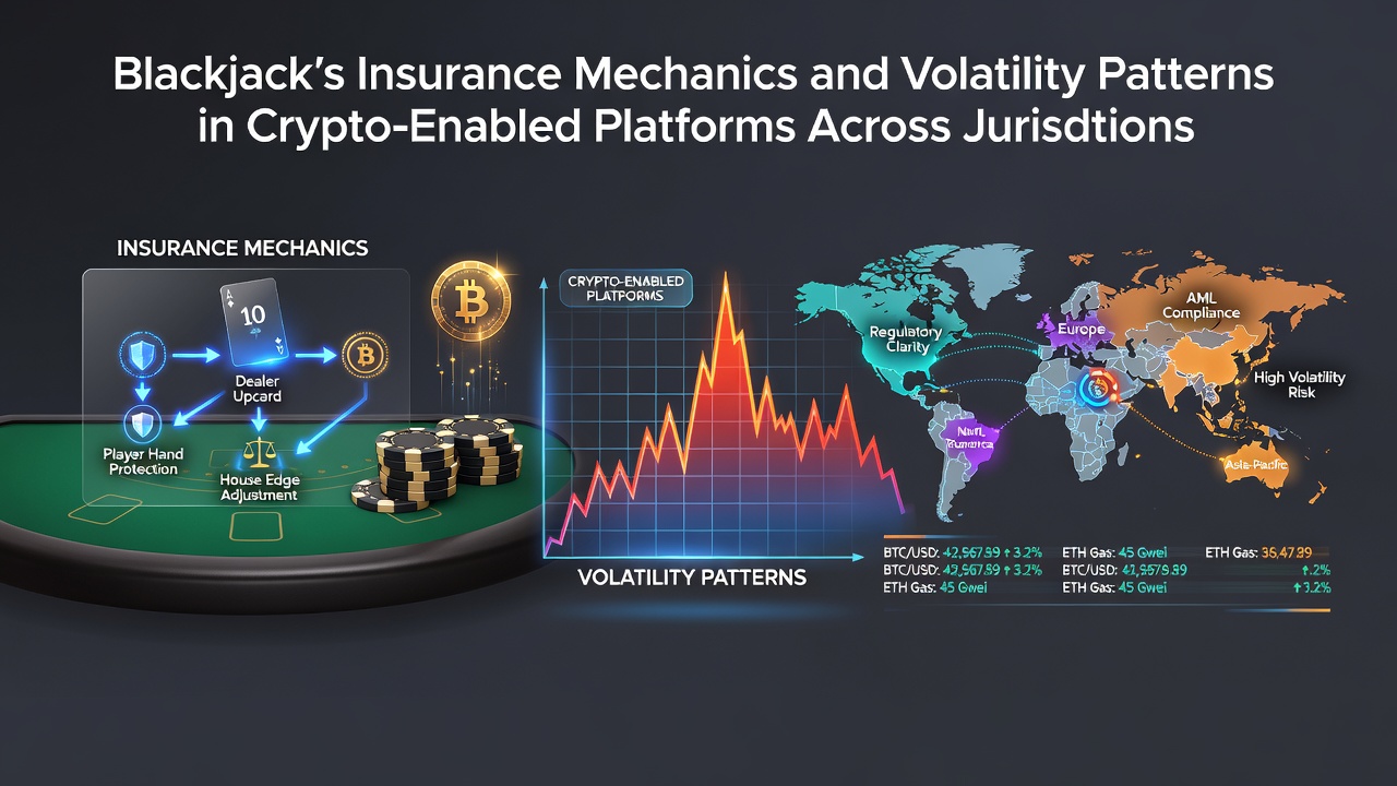 Diagram showing blackjack insurance bet placement and dealer ace mechanics on a crypto-enabled gaming table