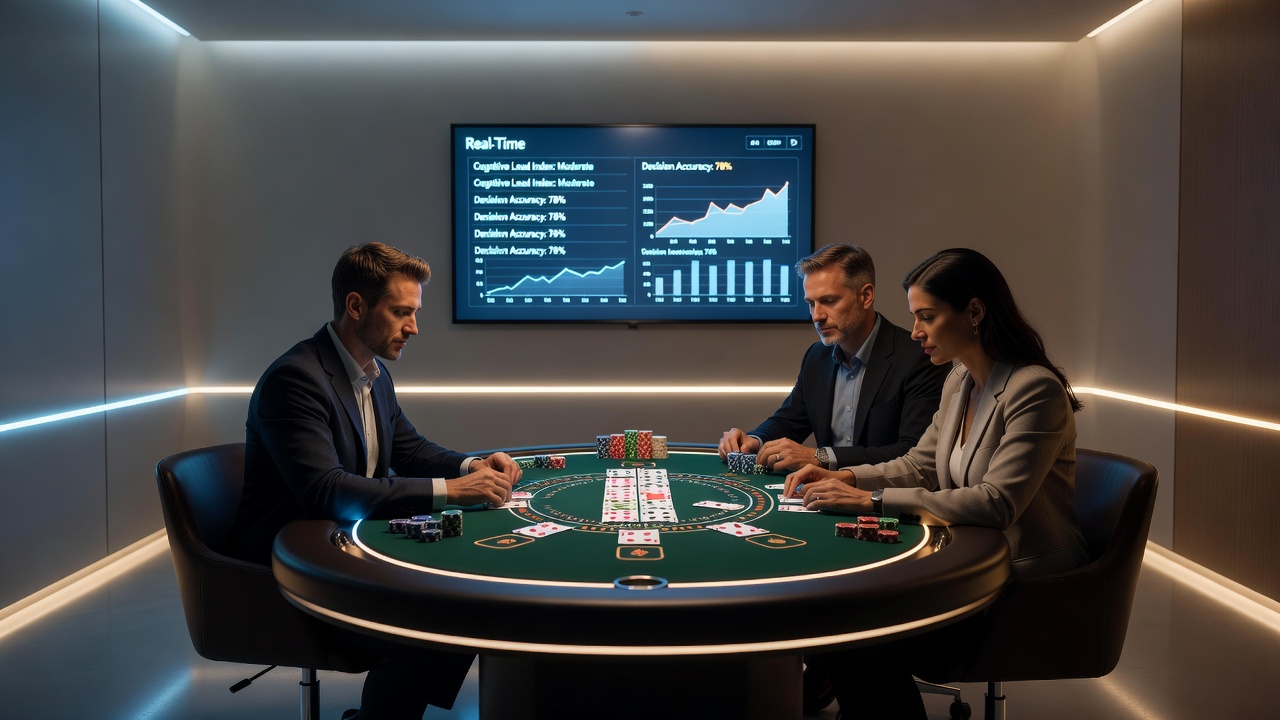 Close-up of blackjack table under layered ambient lighting illustrating card visibility and player posture adjustments