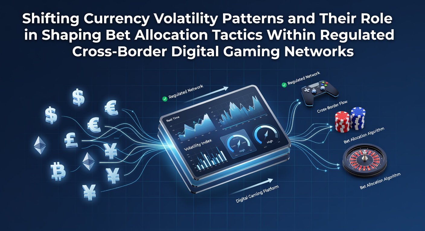 Currency fluctuation charts overlaid on digital gaming platform interfaces showing cross-border bet adjustments